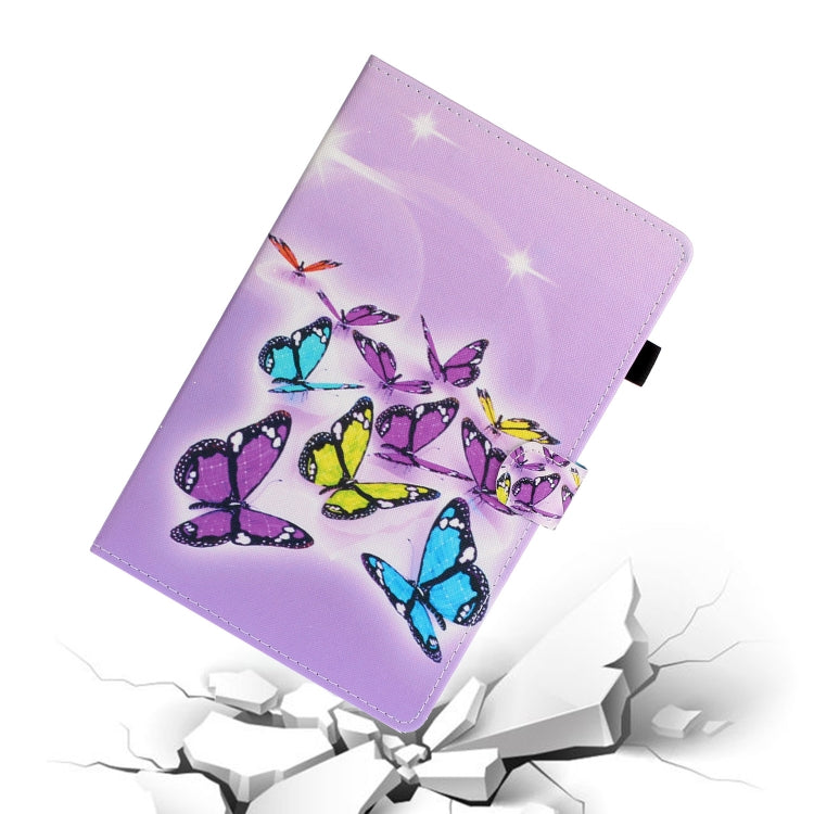 For Samsung Galaxy Tab A8 10.5 2021 Painted Left and Right Flat Leather Tablet Case(Butterfly) - Other Galaxy Tab PC by buy2fix | Online Shopping UK | buy2fix