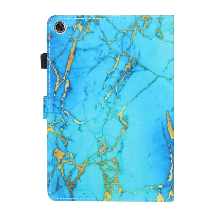 For Samsung Galaxy Tab A8 10.5 2021 Painted Left and Right Flat Leather Tablet Case(Gold Marble) - Other Galaxy Tab PC by buy2fix | Online Shopping UK | buy2fix