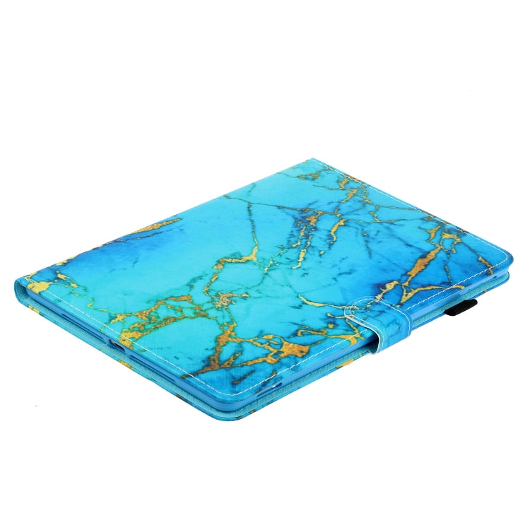 For Samsung Galaxy Tab A8 10.5 2021 Painted Left and Right Flat Leather Tablet Case(Gold Marble) - Other Galaxy Tab PC by buy2fix | Online Shopping UK | buy2fix