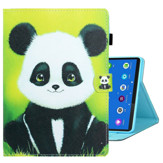 For Samsung Galaxy Tab A8 10.5 2021 Coloured Drawing Stitching Leather Tablet Case(Panda) - Other Galaxy Tab PC by buy2fix | Online Shopping UK | buy2fix