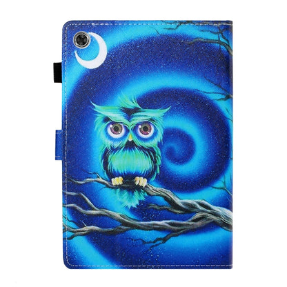For Samsung Galaxy Tab A8 10.5 2021 Coloured Drawing Stitching Leather Tablet Case(Moon Owl) - Other Galaxy Tab PC by buy2fix | Online Shopping UK | buy2fix