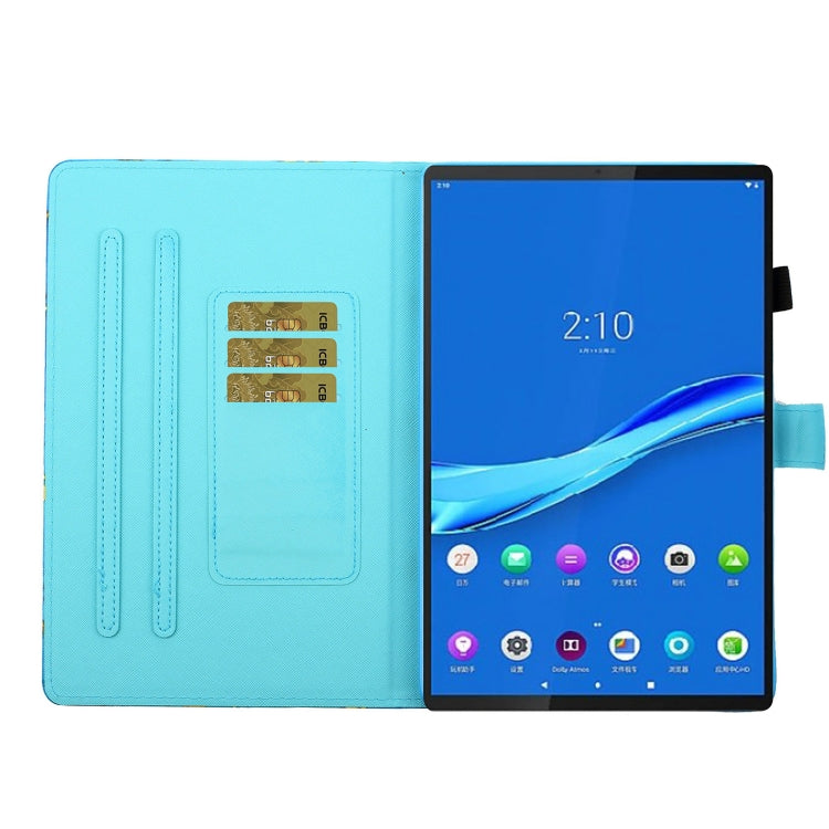 For Samsung Galaxy Tab A8 10.5 2021 Coloured Drawing Stitching Leather Tablet Case(Moon Owl) - Other Galaxy Tab PC by buy2fix | Online Shopping UK | buy2fix