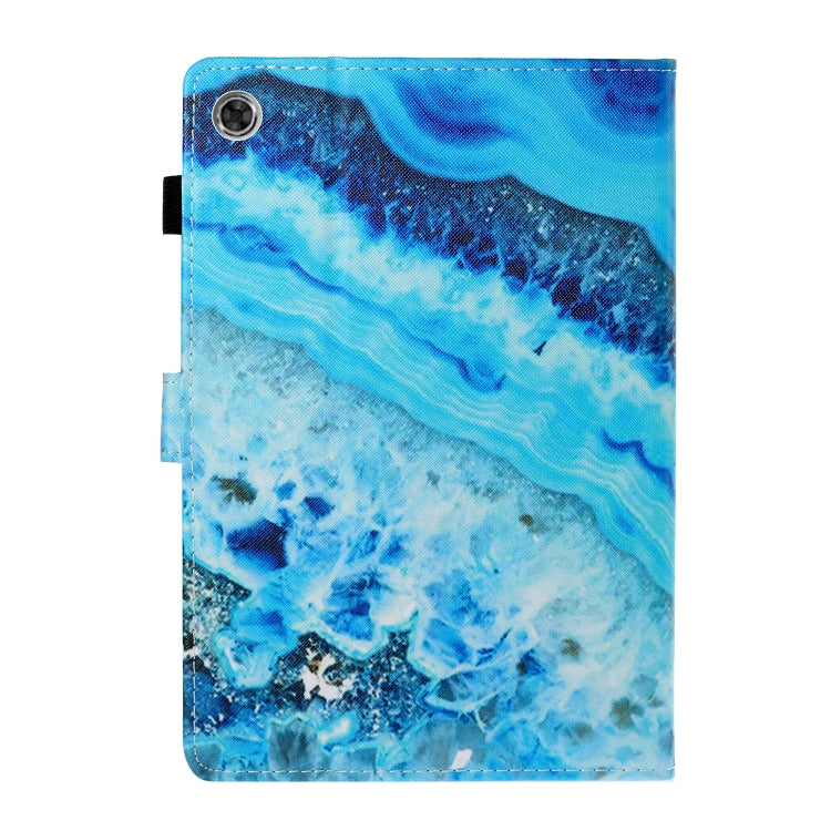 For Samsung Galaxy Tab A8 10.5 2021 Coloured Drawing Stitching Leather Tablet Case(Blue Marble) - Other Galaxy Tab PC by buy2fix | Online Shopping UK | buy2fix