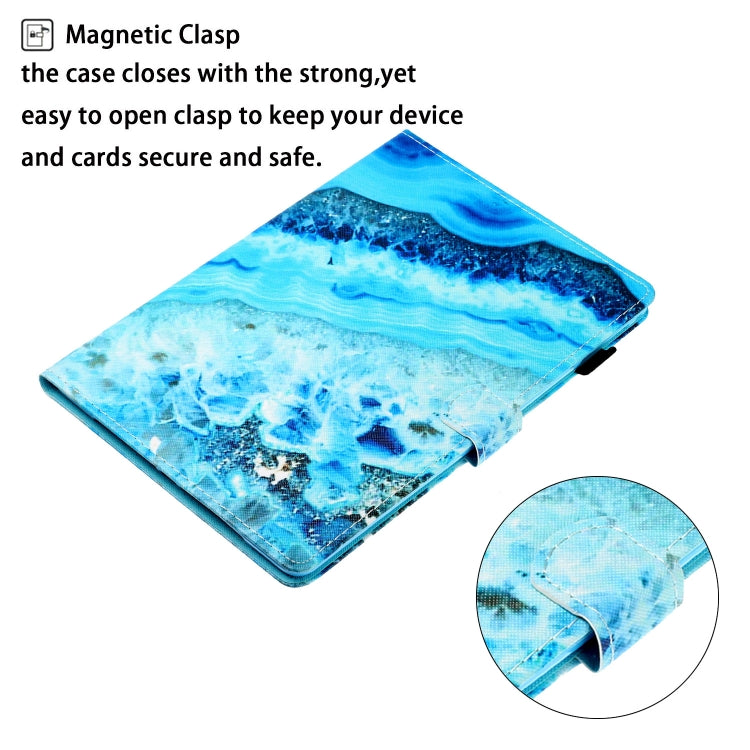 For Samsung Galaxy Tab A8 10.5 2021 Coloured Drawing Stitching Leather Tablet Case(Blue Marble) - Other Galaxy Tab PC by buy2fix | Online Shopping UK | buy2fix
