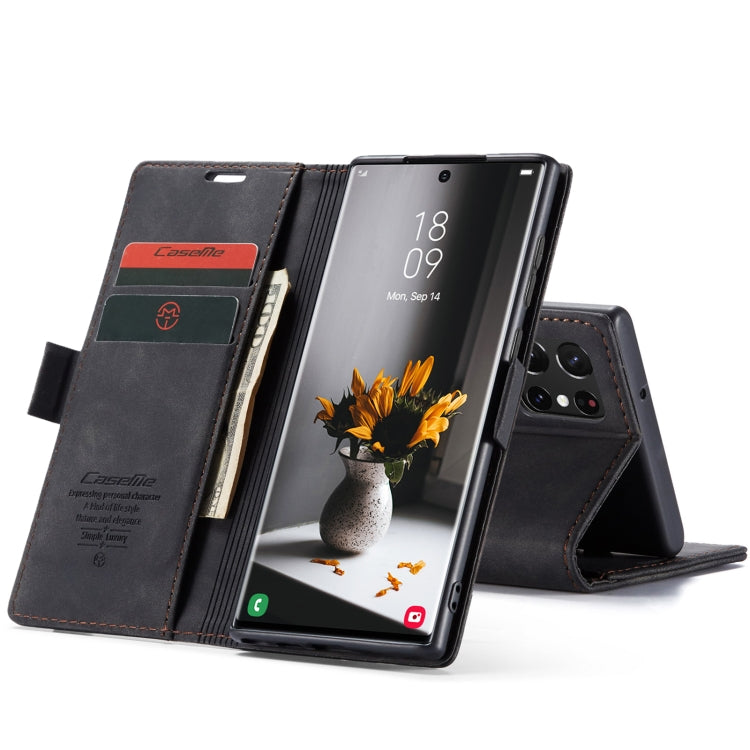 For Samsung Galaxy S22 Ultra 5G CaseMe 013 Multifunctional Leather Phone Case(Black) - Galaxy S22 Ultra 5G Cases by CaseMe | Online Shopping UK | buy2fix