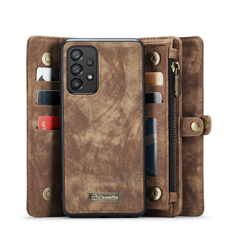 For Samsung Galaxy A33 5G CaseMe-008 Detachable Multifunctional Horizontal Flip Leather Case(Brown) - Galaxy Phone Cases by CaseMe | Online Shopping UK | buy2fix
