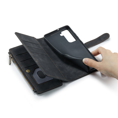 For Samsung Galaxy S22 5G CaseMe C30 Multifunctional Phone Leather Case with Holder & Card Slot & Wallet(Black) - Galaxy S22 5G Cases by CaseMe | Online Shopping UK | buy2fix