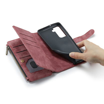 For Samsung Galaxy S22 5G CaseMe C30 Multifunctional Phone Leather Case with Holder & Card Slot & Wallet(Red) - Galaxy S22 5G Cases by CaseMe | Online Shopping UK | buy2fix