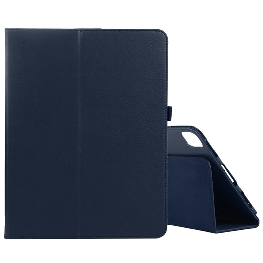 For iPad Air 13 2025 / 2024 / iPad Pro 12.9 2022 / 2021 / 2020 / 2018 Litchi Texture Solid Color Leather Tablet Case(Dark Blue)