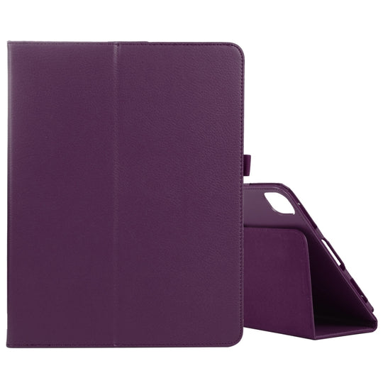 For iPad Air 13 2025 / 2024 / iPad Pro 12.9 2022 / 2021 / 2020 / 2018 Litchi Texture Solid Color Leather Tablet Case(Purple)