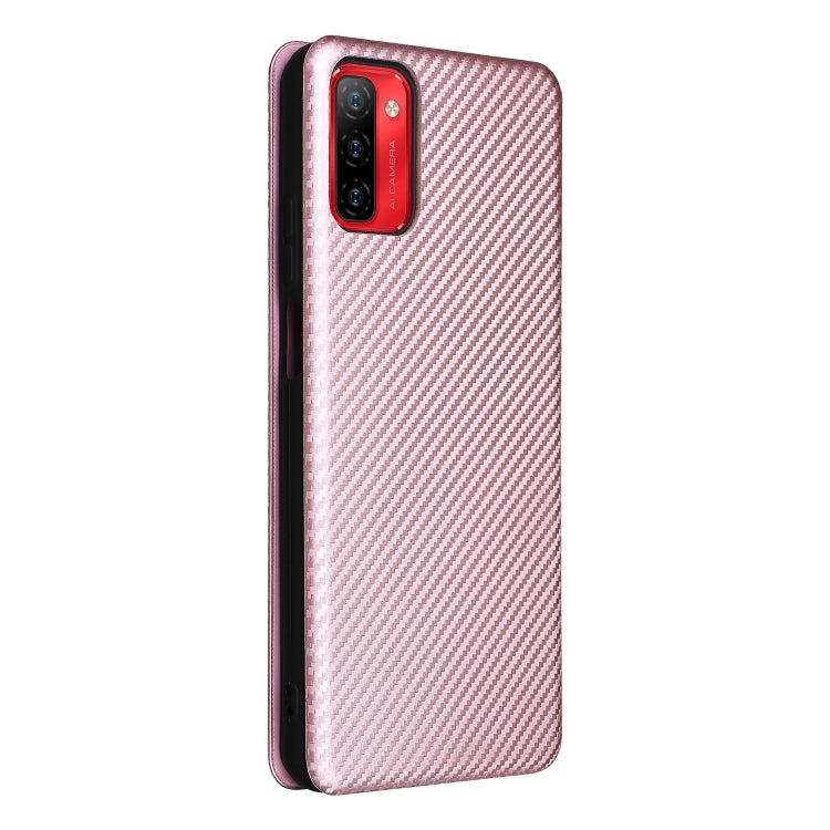 For Ulefone Note 12P Carbon Fiber Texture Horizontal Flip PU Phone Case(Pink) by buy2fix