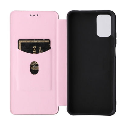 For Ulefone Note 12P Carbon Fiber Texture Horizontal Flip PU Phone Case(Pink) by buy2fix