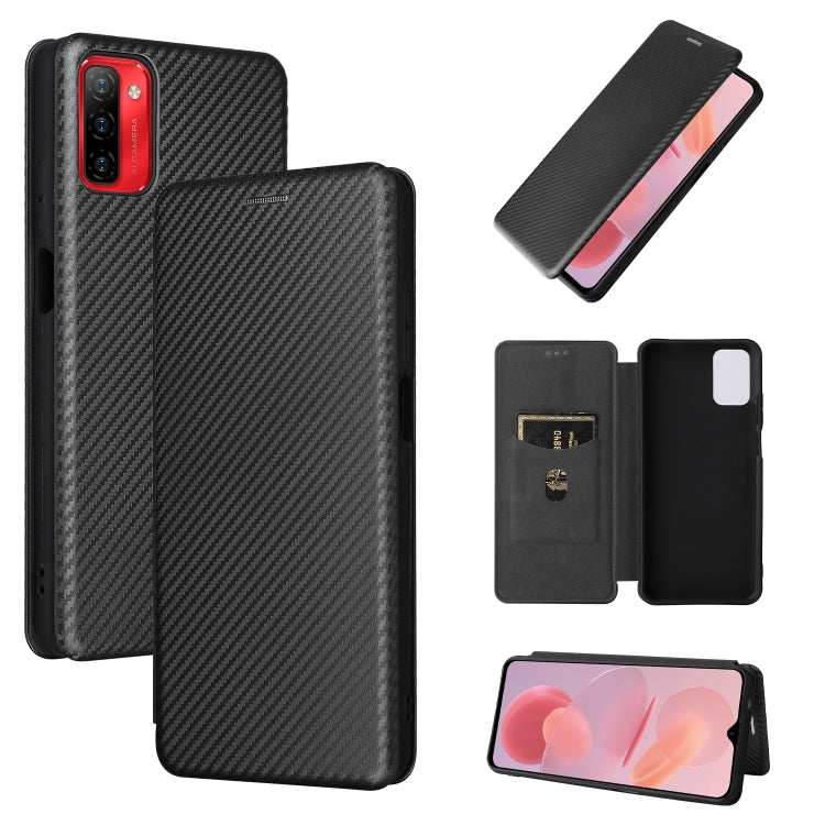 For Ulefone Note 12P Carbon Fiber Texture Horizontal Flip PU Phone Case(Black) by buy2fix