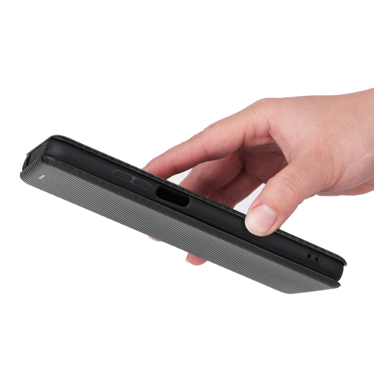 For Ulefone Note 12P Carbon Fiber Texture Horizontal Flip PU Phone Case(Black) by buy2fix