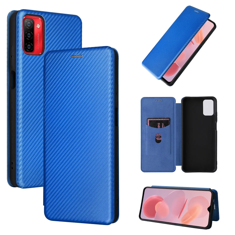 For Ulefone Note 12P Carbon Fiber Texture Horizontal Flip PU Phone Case(Blue) by buy2fix