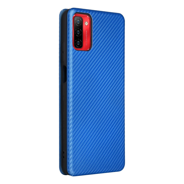 For Ulefone Note 12P Carbon Fiber Texture Horizontal Flip PU Phone Case(Blue) by buy2fix
