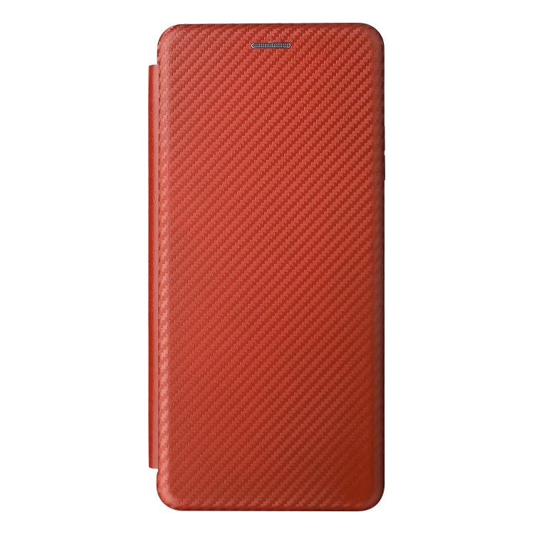 For Ulefone Note 12P Carbon Fiber Texture Horizontal Flip PU Phone Case(Brown) by buy2fix