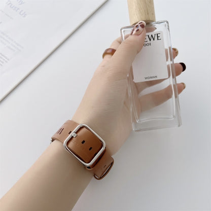 Genuine Leather Nylon Watch Band For Apple Watch Ultra 49mm&Watch Ultra 2 49mm / Series 9&8&7 45mm / SE 3&SE 2&6&SE&5&4 44mm / 3&2&1 42mm(Brown) by buy2fix