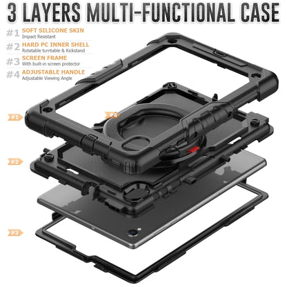 For Lenovo M10 Plus X606F Silicone + PC Holder Tablet Case(Black) - Lenovo by buy2fix | Online Shopping UK | buy2fix
