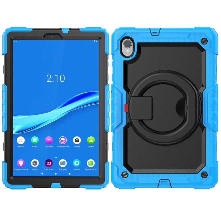 For Lenovo M10 Plus X606F Silicone + PC Holder Tablet Case(Light Blue+Black) - Lenovo by buy2fix | Online Shopping UK | buy2fix