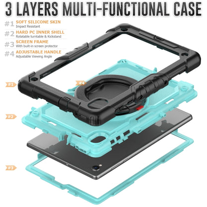 For Lenovo M10 Plus X606F Silicone + PC Holder Tablet Case(lack+Light Blue) - Lenovo by buy2fix | Online Shopping UK | buy2fix