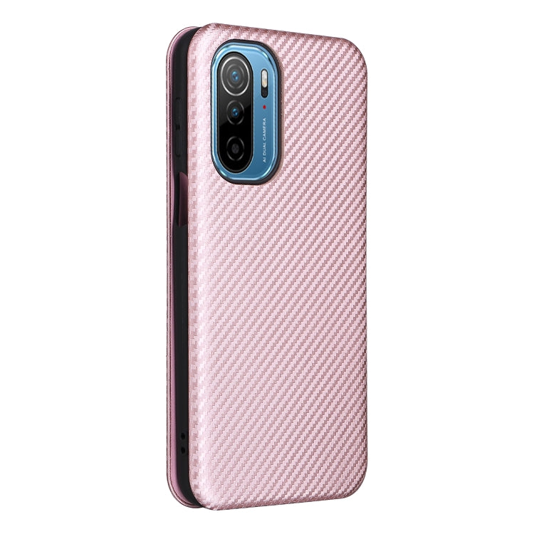 For Ulefone Note 13P Carbon Fiber Texture Horizontal Flip PU Phone Case(Pink) by buy2fix