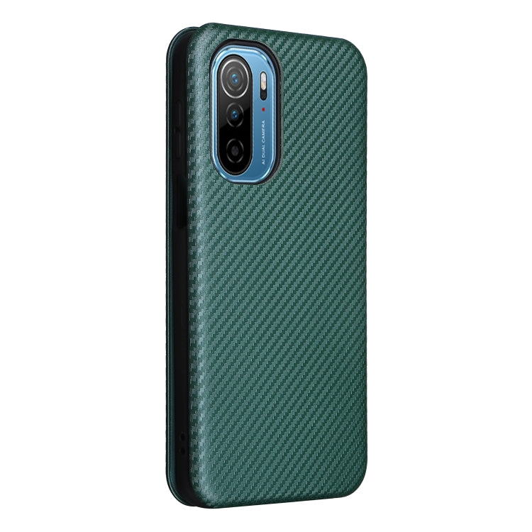 For Ulefone Note 13P Carbon Fiber Texture Horizontal Flip PU Phone Case(Green) by buy2fix