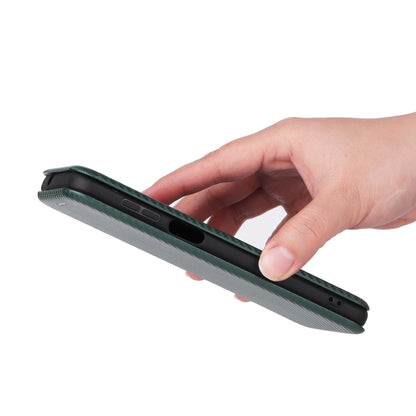 For Ulefone Note 13P Carbon Fiber Texture Horizontal Flip PU Phone Case(Green) by buy2fix