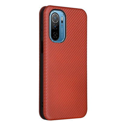For Ulefone Note 13P Carbon Fiber Texture Horizontal Flip PU Phone Case(Brown) by buy2fix