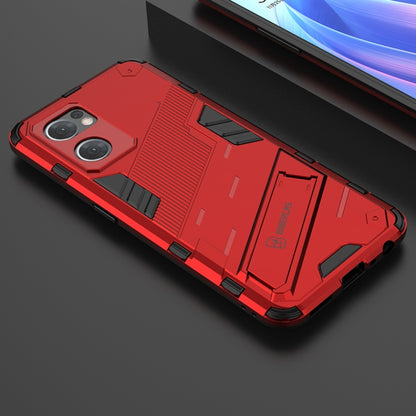 For OPPO Reno7 5G Global / Find X5 Lite Punk Armor 2 in 1 PC + TPU Shockproof Phone Case with Invisible Holder(Red) by buy2fix