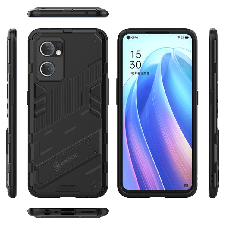 For OPPO Reno7 5G Global / Find X5 Lite Punk Armor 2 in 1 PC + TPU Shockproof Phone Case with Invisible Holder(Red) by buy2fix