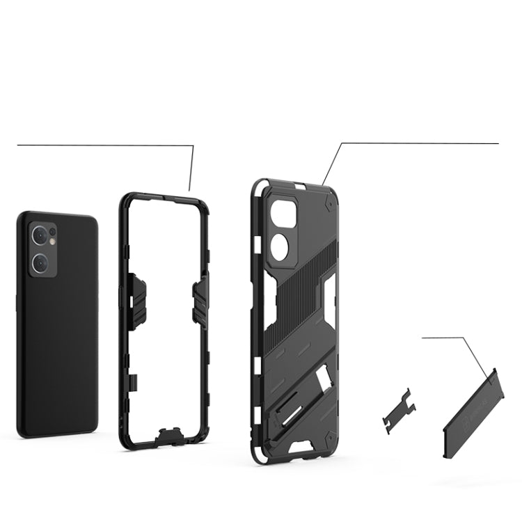 For OPPO Reno7 5G Global / Find X5 Lite Punk Armor 2 in 1 PC + TPU Shockproof Phone Case with Invisible Holder(Red) by buy2fix