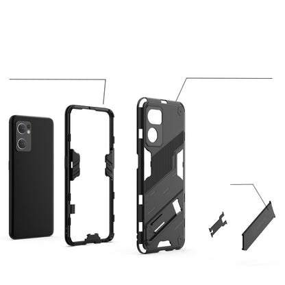For OPPO Reno7 5G Global / Find X5 Lite Punk Armor 2 in 1 PC + TPU Shockproof Phone Case with Invisible Holder(Red) by buy2fix