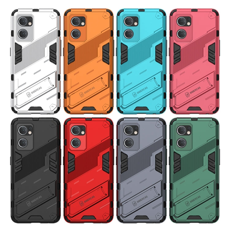 For OPPO Reno7 5G Global / Find X5 Lite Punk Armor 2 in 1 PC + TPU Shockproof Phone Case with Invisible Holder(Red) by buy2fix