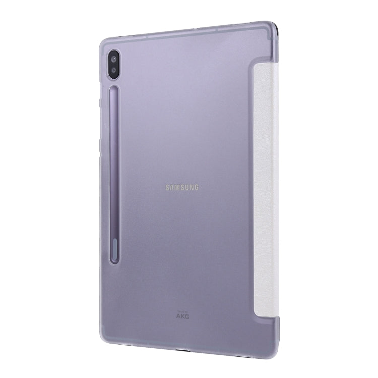 For Samsung Galaxy Tab S8 / Tab S7 Silk Texture Flip Leather Tablet Case(White) by buy2fix