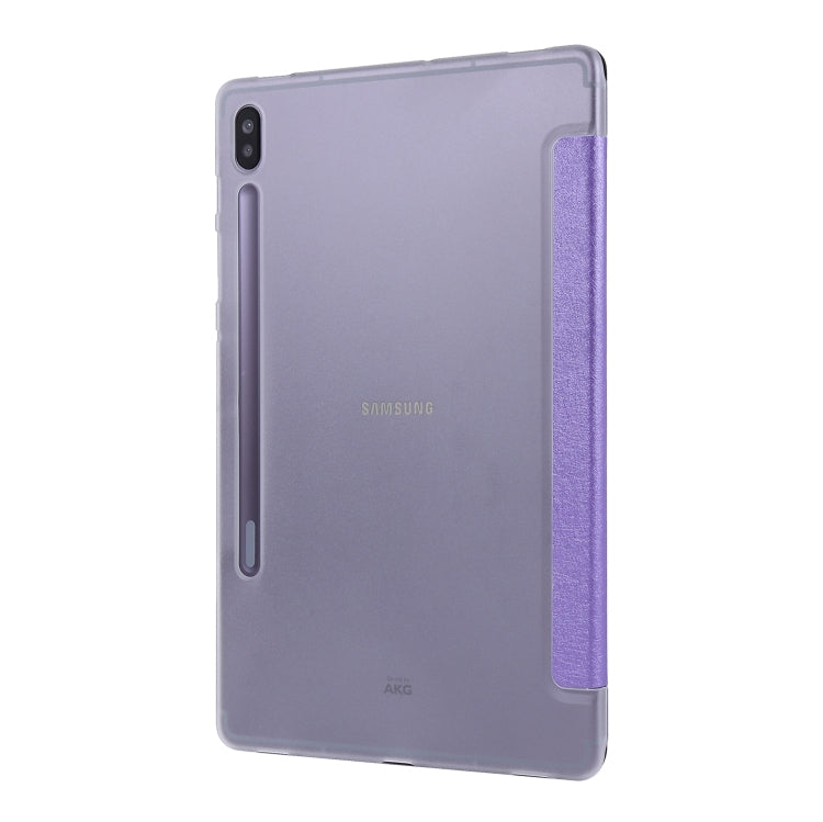 For Samsung Galaxy Tab S8 / Tab S7 Silk Texture Flip Leather Tablet Case(Light Purple) by buy2fix