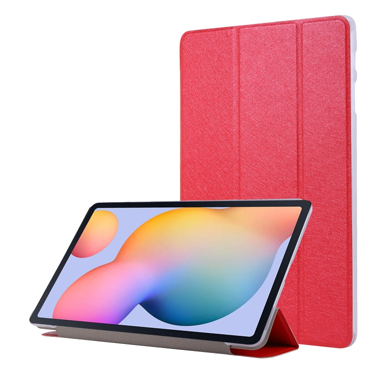 For Samsung Galaxy Tab S8 / Tab S7 Silk Texture Flip Leather Tablet Case(Red) by buy2fix