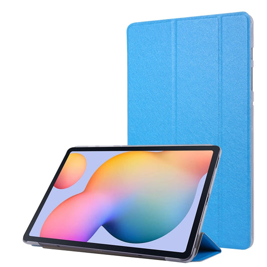 For Samsung Galaxy Tab S8+ / Tab S7+ Silk Texture Flip Leather Tablet Case(Sky Blue) by buy2fix
