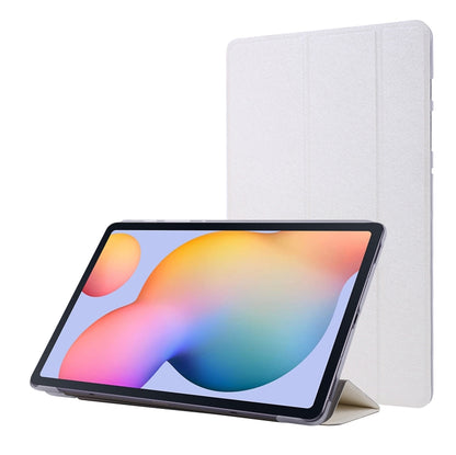 For Samsung Galaxy Tab S8+ / Tab S7+ Silk Texture Flip Leather Tablet Case(White) by buy2fix