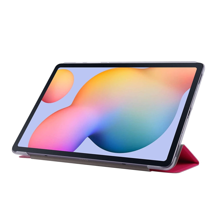 For Samsung Galaxy Tab S8+ / Tab S7+ Silk Texture Flip Leather Tablet Case(Rose Red) by buy2fix
