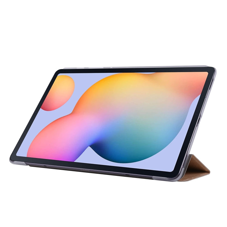 For Samsung Galaxy Tab S8+ / Tab S7+ Silk Texture Flip Leather Tablet Case(Gold) by buy2fix