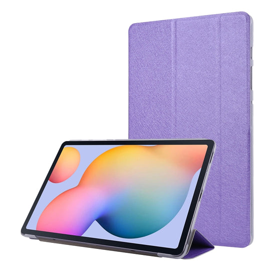 For Samsung Galaxy Tab S8+ / Tab S7+ Silk Texture Flip Leather Tablet Case(Light Purple) by buy2fix