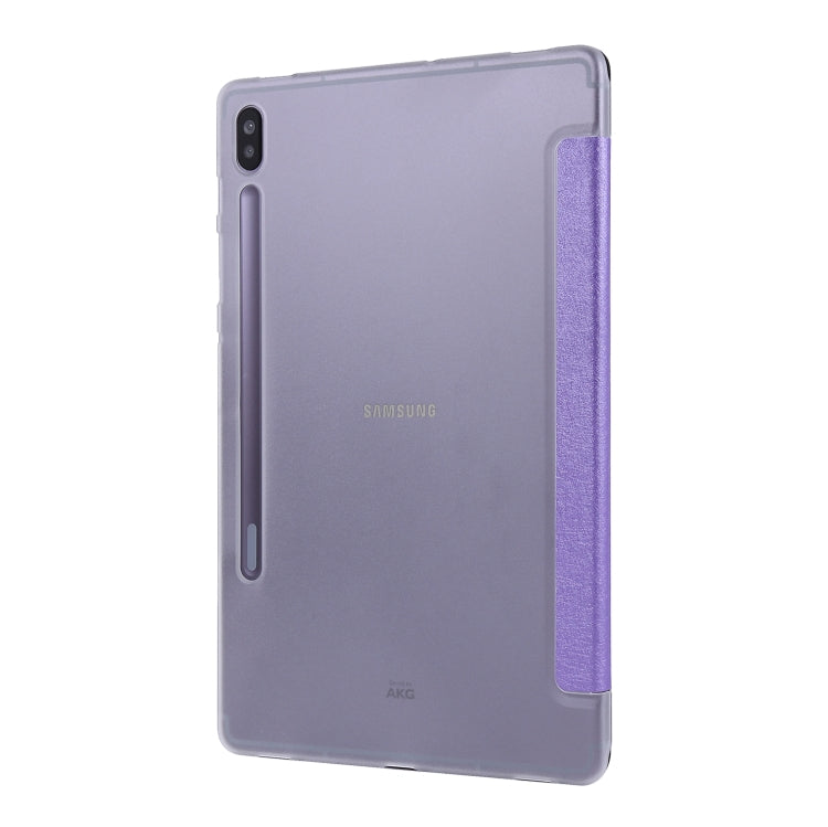 For Samsung Galaxy Tab S8+ / Tab S7+ Silk Texture Flip Leather Tablet Case(Light Purple) by buy2fix
