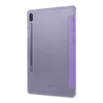 For Samsung Galaxy Tab S8+ / Tab S7+ Silk Texture Flip Leather Tablet Case(Light Purple) by buy2fix