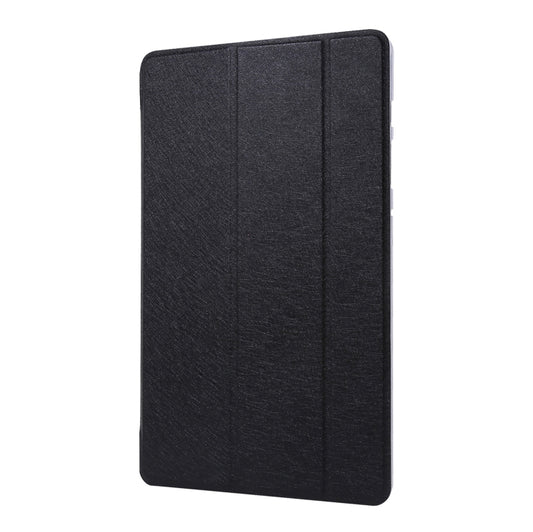 For Samsung Galaxy Tab S8+ / Tab S7+ Silk Texture Flip Leather Tablet Case(Black) - Galaxy Tab S8 Cases by buy2fix | Online Shopping UK | buy2fix
