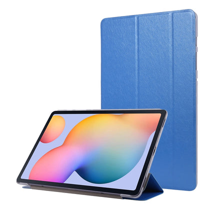 For Samsung Galaxy Tab S8+ / Tab S7+ Silk Texture Flip Leather Tablet Case(Blue) by buy2fix