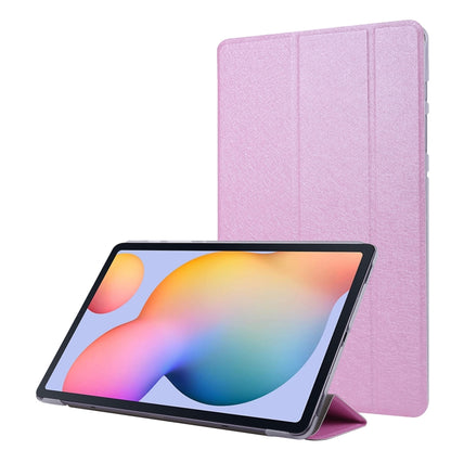 For Samsung Galaxy Tab S8+ / Tab S7+ Silk Texture Flip Leather Tablet Case(Pink) by buy2fix