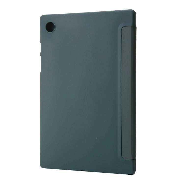 For Samsung Galaxy Tab A8 10.5 2021 TPU Three-fold Horizontal Flip Leather Case(Green) by buy2fix