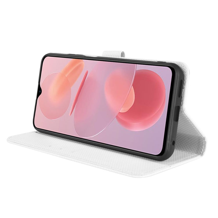 For Ulefone Note 12P Diamond Texture Leather Phone Case(White) by buy2fix