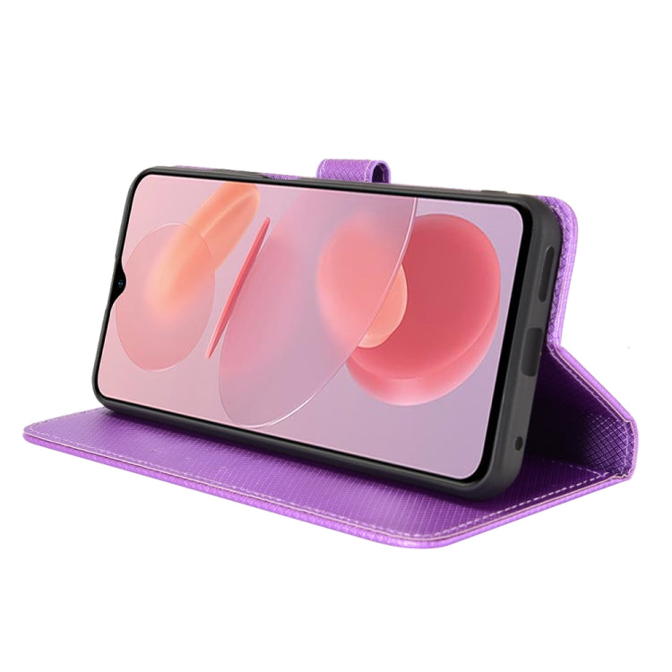 For Ulefone Note 12P Diamond Texture Leather Phone Case(Purple) by buy2fix